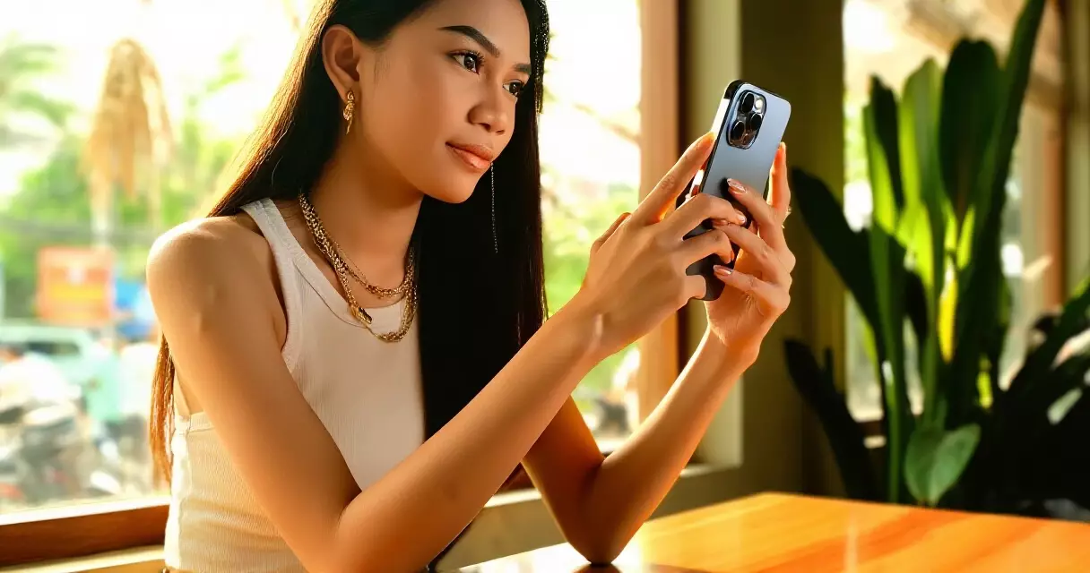 យុវវ័យខ្មែរប្រើទូរស័ព្ទ TikTok នៅភ្នំពេញ ២០២៦