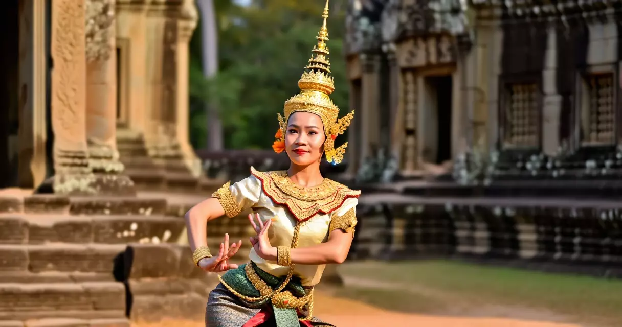 របាំបូរណ៍ខ្មែរ នៅក្បែរប្រាសាទ