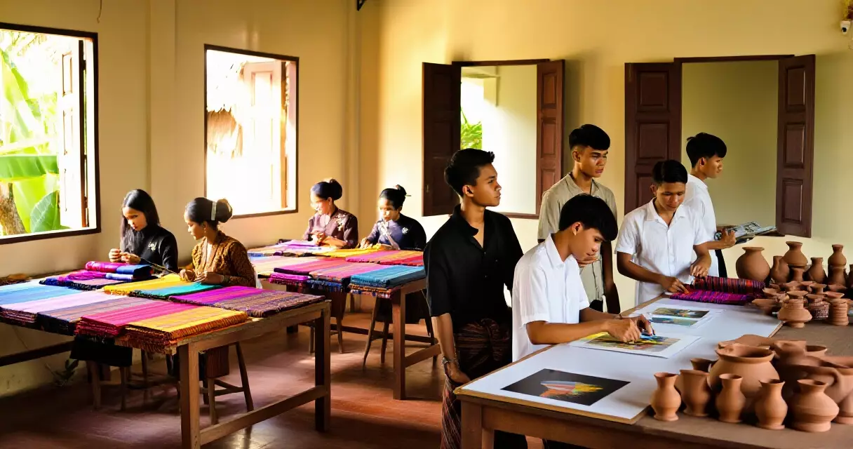 យុវជនខ្មែររៀនសិល្បៈវប្បធម៌ច្នៃប្រឌិតនៅភ្នំពេញ