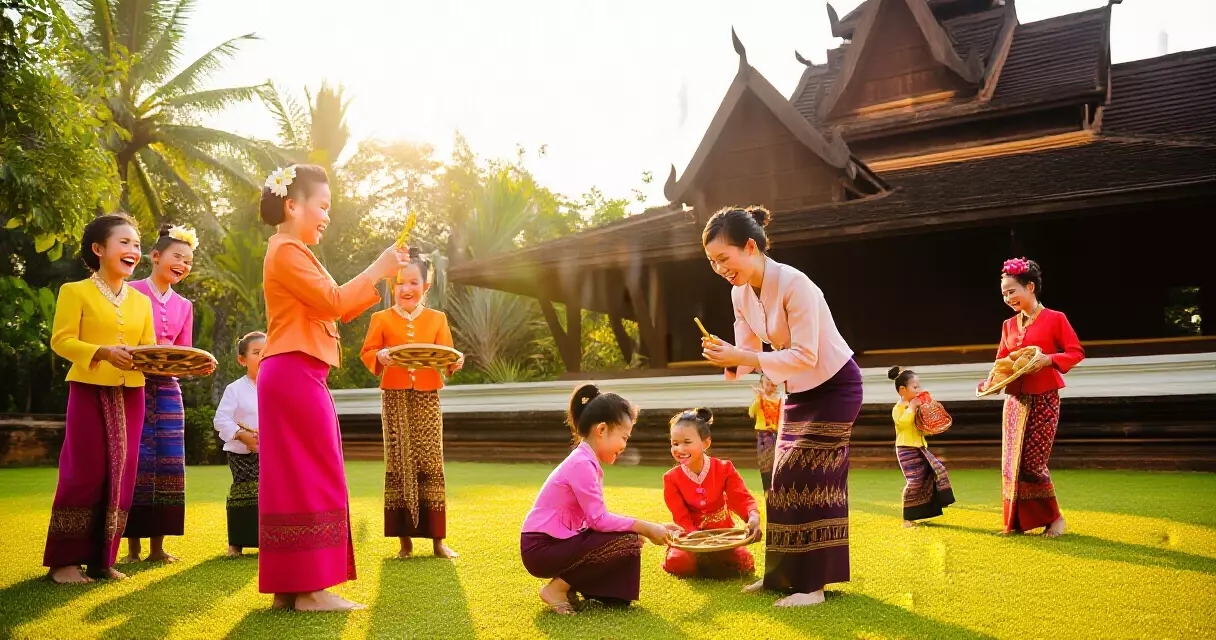 ក្រុមគ្រួសារខ្មែរប្រារព្ធ Khmer New Year ក្នុងសម្លៀកបំពាក់ប្រពៃណី